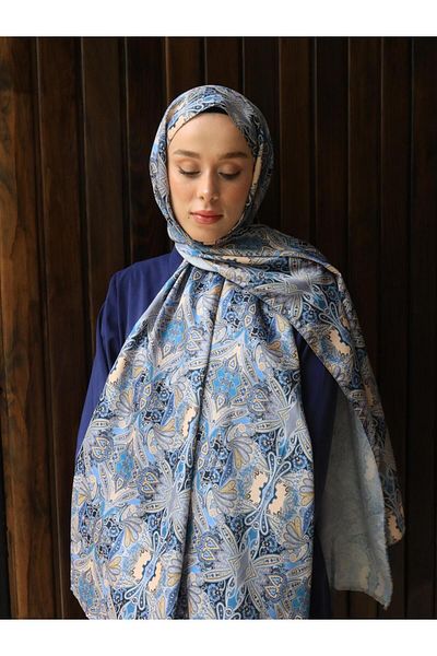 Modakaşmir Cashmere Patterned Silky Shawl
