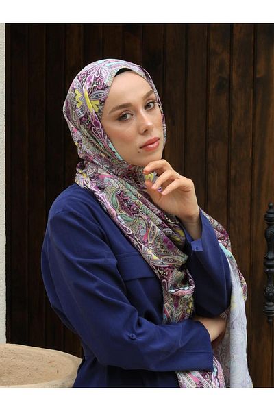 Modakaşmir Cashmere Patterned Silky Shawl