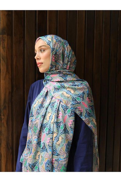Modakaşmir Cashmere Patterned Silky Shawl