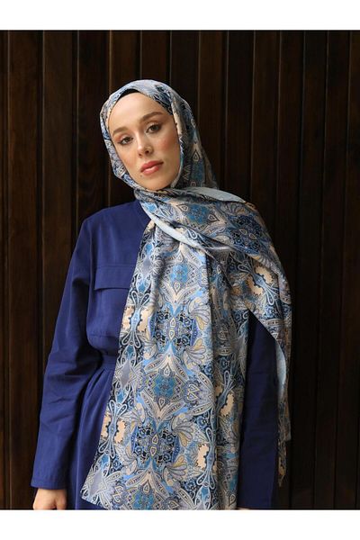 Modakaşmir Cashmere Patterned Silky Shawl