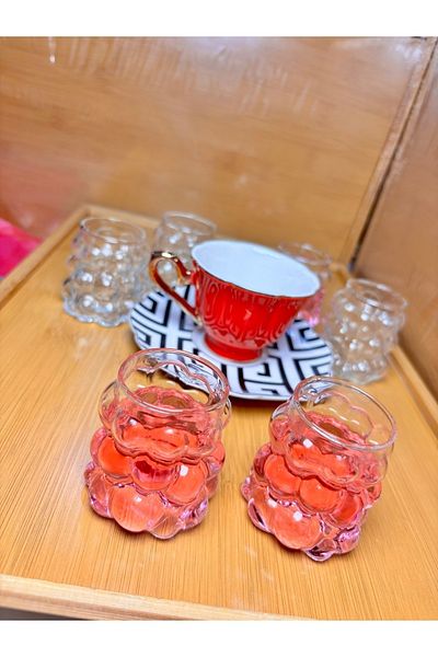 İLBEY Life Bead Coffee Side Cup 6-Piece Mini Grape Cup Bead Shaped Pinterest Cup 75ml
