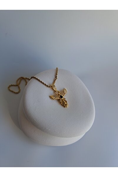 BHR AKSESUAR قلادة فينيكس من حجر الزركون الذهبي