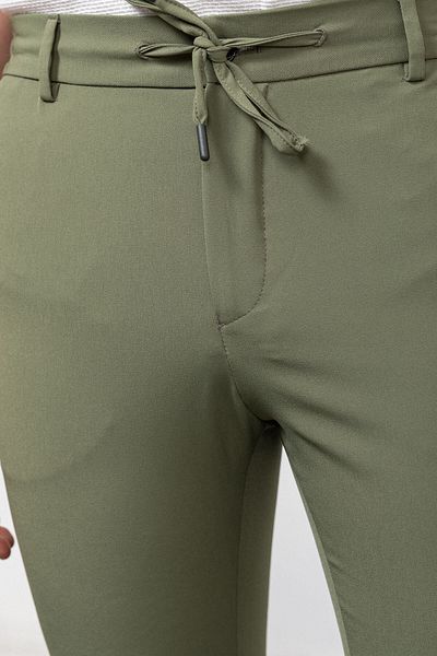 Mcr Straight Super Slim Fit Drawstring Men's Trousers Khaki - 38169.23Y