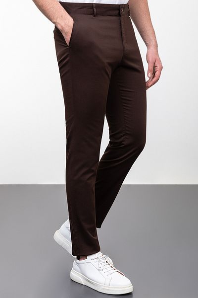 Mcr Straight Super Slim Fit Men's Trousers Brown - 38168.23Y