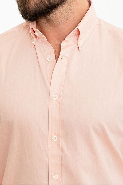 Mcr Plain Slim Fit Long Sleeve Men's Shirt Salmon - 37908.24Y