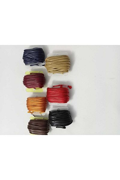hobi duragı 7 Different Colors 1.5 mm Waxed Corea String -5' Er Meter (Jewelry Cord, Macrame Bracelet, Necklace)