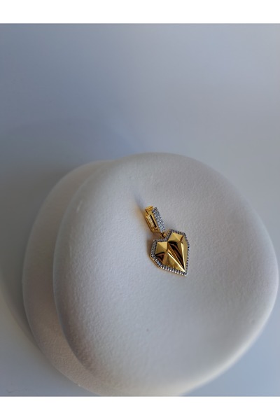 BHR AKSESUAR Altın Zirkon Taşlı Kalp Kolye Ucu