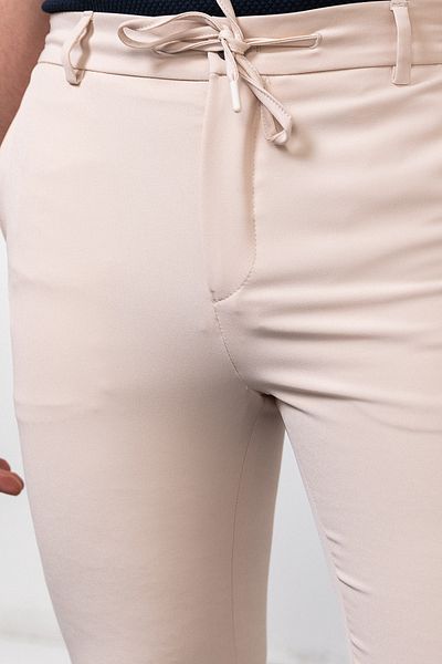 Mcr Straight Super Slim Fit Drawstring Men's Trousers Stone - 38169.23Y