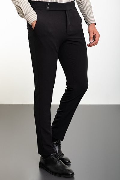 Mcr Straight Super Slim Fit Belted Men's Trousers Black - 38138.23Y