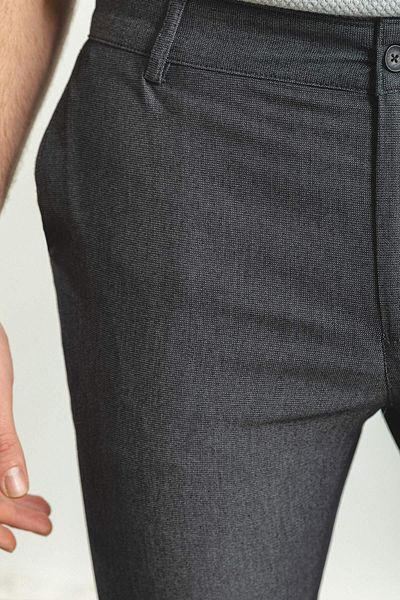 Mcr Patterned Super Slim Fit Men's Trousers Black-Ecru - 38160.23Y