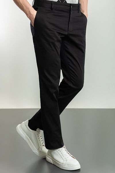 Mcr Straight Slim Fit Canvas Men's Trousers Black - 38167.23Y