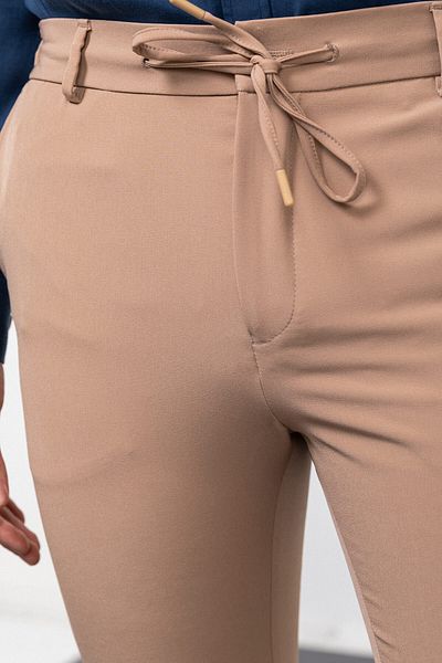 Mcr Straight Super Slim Fit Drawstring Men's Trousers Camel - 38169.23Y