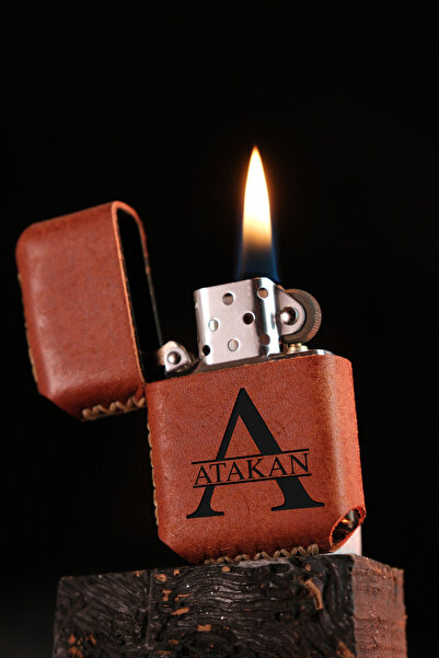 vagave Kişiye Özel Benzinli Çakmak Hakiki Deri Kılıflı El Yapımı Tarzı Çakmak...