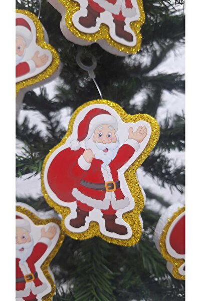 asöy Christmas Pine Tree Decoration - Special Glitter, Large Styrofoam, Santa Claus Gold