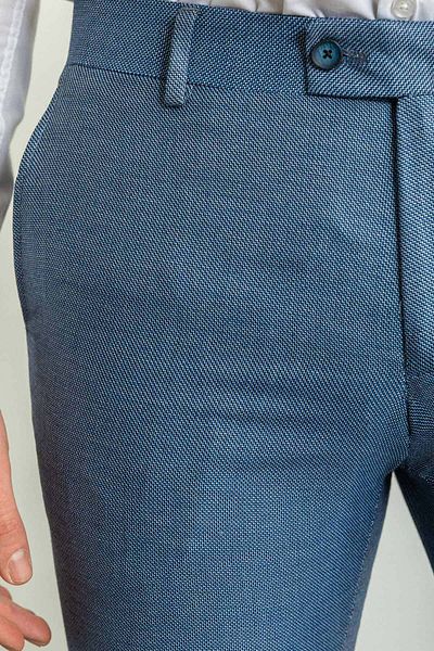 Mcr Patterned Slim Fit Classic Men's Trousers Navy Blue - 38165.23Y