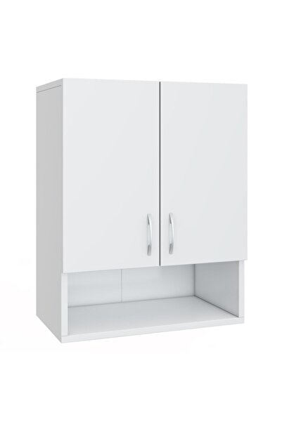 woodhub Banyo Duvar Dolabı 55 X 70 Üst Modül Kapaklı Beyaz 70*55*30