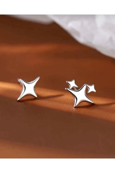 monalisatoka Kadın Zarif Minik Yıldız Çelik Gümüş Küpe
