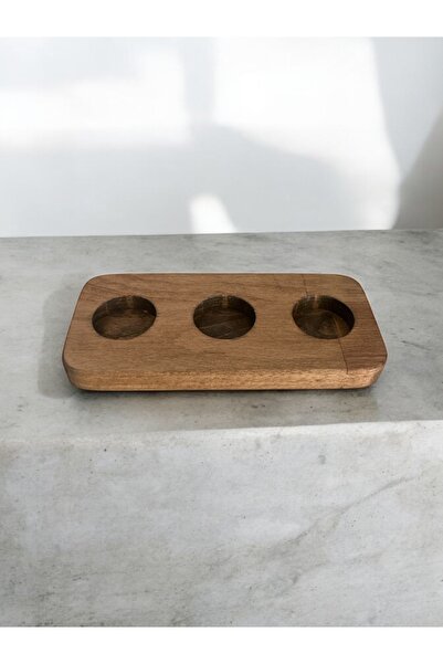 YAT Design & Crafts 3'lü Doğal Ahşap Mumluk Set, Dekoratif Mumluk, Hediyelik ...