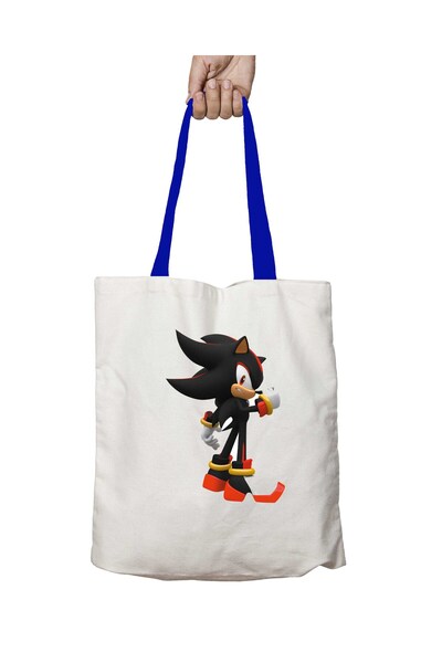 ART HEDİYE Sonic the Hedgehog Png 8 Blue Handle Washable Shoulder Bag