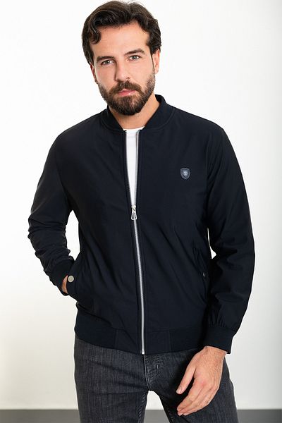 Mcr Ανδρικό παλτό Pilot Slim Fit - Απλό Navy Blue