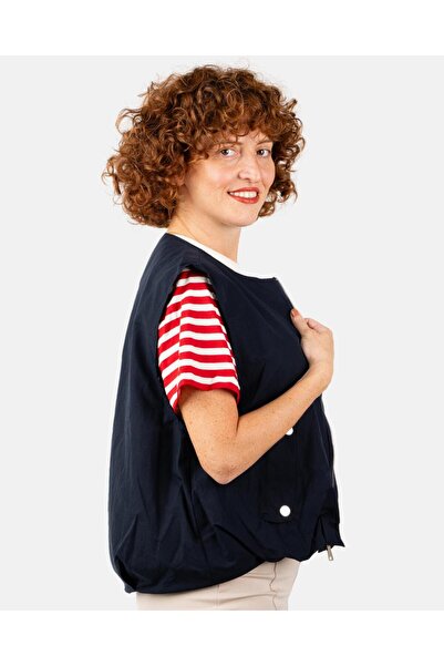 Portakal Esintisi Жіночий жилет із застібкою-блискавкою та кишенями на кнопках