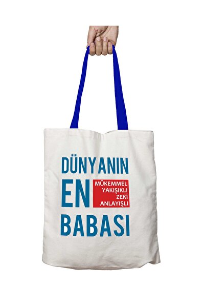 ART HEDİYE Найкращий тато у світі з синьою ручкою, що можна прати, сумка чере...