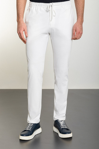 Mcr Прямі чоловічі штани Super Slim Fit з еластичним поясом та шнурком, екрю - 38253.24Y