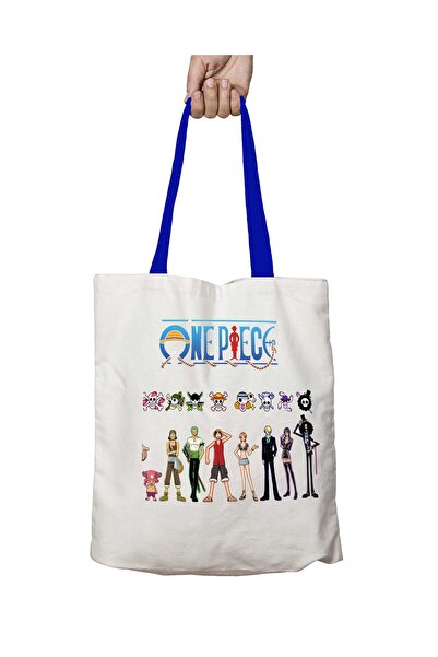ART HEDİYE Синя сумка з ручками One Piece Characters, що можна прати