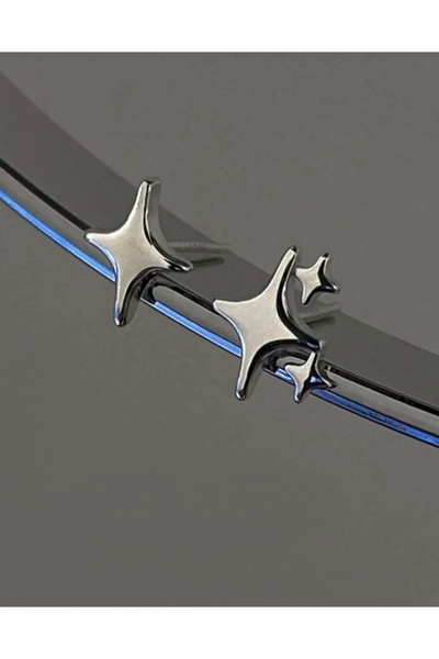 monalisatoka Kadın Zarif Minik Yıldız Çelik Gümüş Küpe