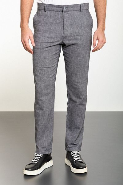 Mcr Ανδρικό παντελόνι με μοτίβο Slim Fit Classic Μαύρο - 38243.24y