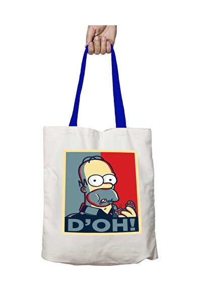 ART HEDİYE حقيبة كتف هومر سيمبسون بمقبض أزرق - D'OH قابلة للغسل