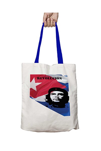 ART HEDİYE حقيبة كتف تشي جوفيرا ريفولوسيون قابلة للغسل بمقبض أزرق