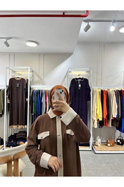 Levidor Düğme Detaylı Pantalon Takım 10078-1 Kahve
