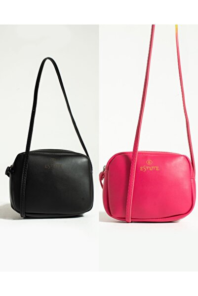ESTUTE Kadın 2 Li Paket Çanta Çapraz Askılı Fermuarlı Ayarlanabilir askılı Ya...