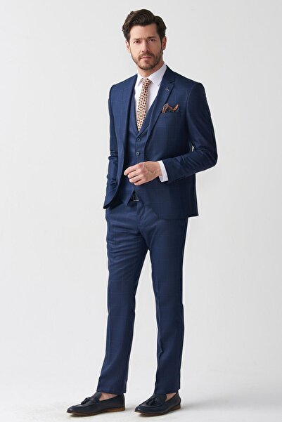 Mcr Slimfit Arnürlü Plaid Suit