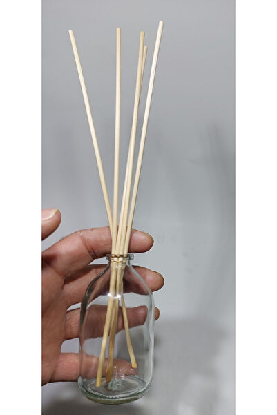 Paradise Bambu Oda Parfümü Çubuklu 10 Adet boş şişe + naturel Renk 50 adet çubuk