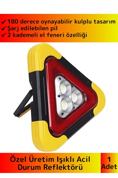 Wintoup Premium High Quality Lighted Compact Emergency Reflector with USB and Solar Enerej - 1 Piece