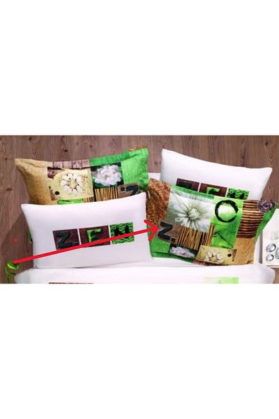 Zorluteks 50X70 cm Floral Patterned Flounce Pillow Case - Crown Cotton Satin, Set of 2