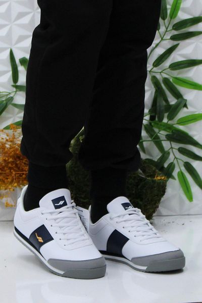 Lescon Flint 3 White Navy Blue Άνετα Γνήσια Αθλητικά Παπούτσια Παπούτσια Παπούτσια