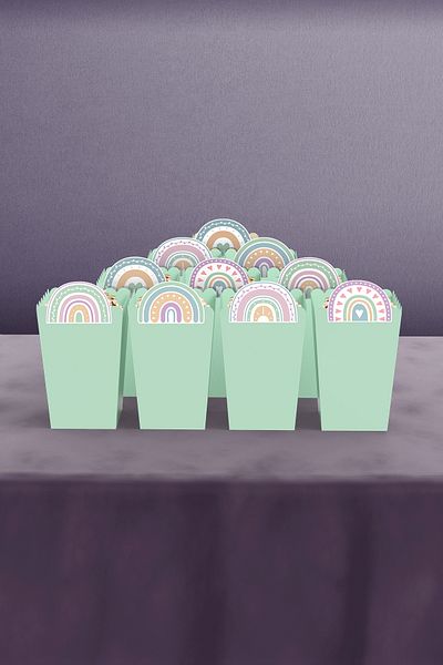 Hey Parti Boho Baby Girl Rainbow Themed 10-Piece Corn Box
