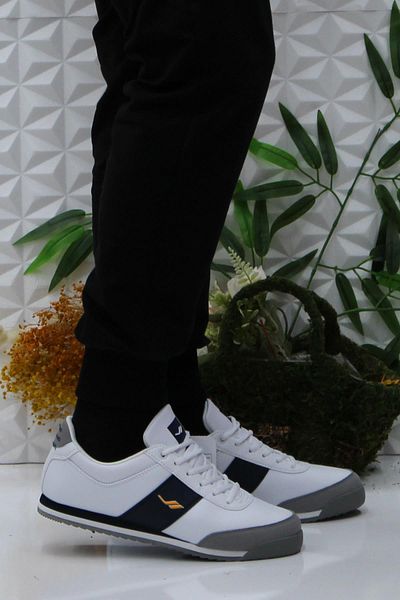Lescon Flint 3 White Navy Blue Άνετα Γνήσια Αθλητικά Παπούτσια Παπούτσια Παπούτσια