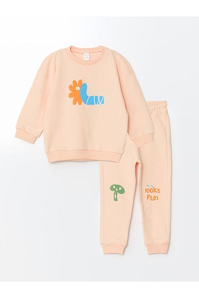 LC Waikiki Lcwk Baby-Jungen-Trainingsanzug-Set mit Rundhalsausschnitt
