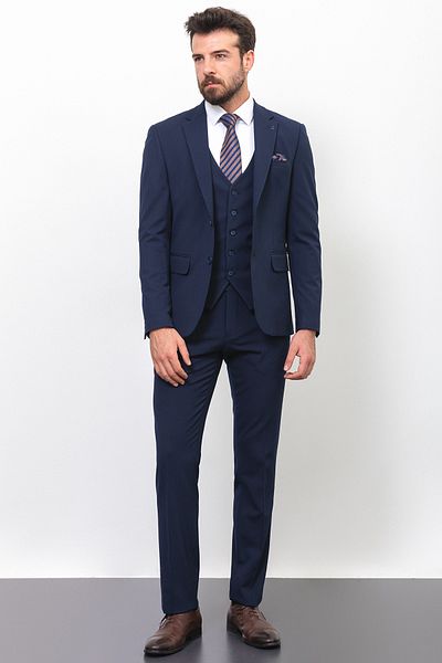 Mcr Duz Slim Fit Classic Men's Suit Navy Blue - 40772.21Y