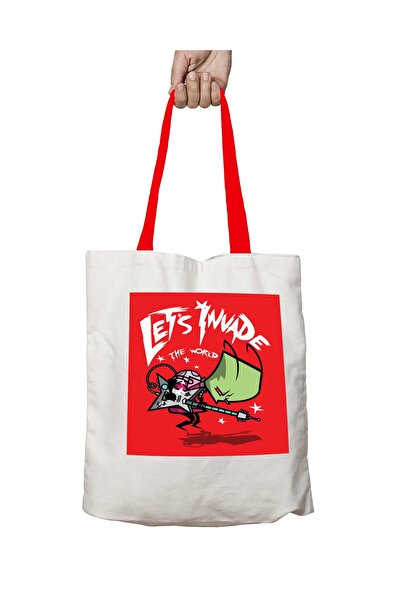 ART HEDİYE حقيبة كتف Zim Pilgrim Scott Invader Vs The World قابلة للغسل بمقبض...
