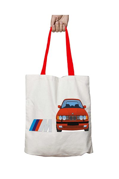 ART HEDİYE Red Handle Bmw 3m Two Washable Shoulder Bags
