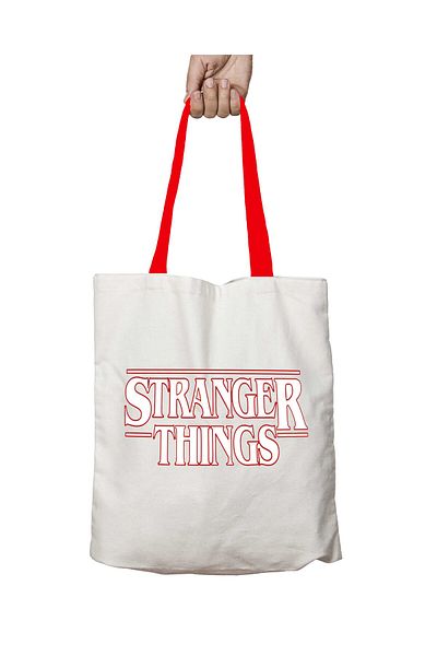 ART HEDİYE Red Handle Stranger Things Lettering Logo Washable Shoulder Bag