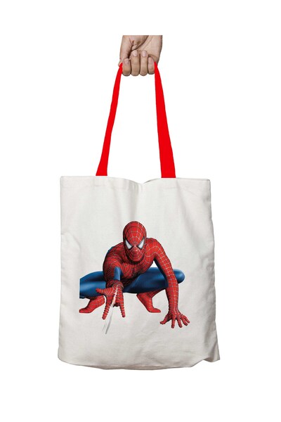 ART HEDİYE حقيبة كتف سبايدر مان سبايدر مان عالية الدقة قابلة للغسل بمقبض أحمر