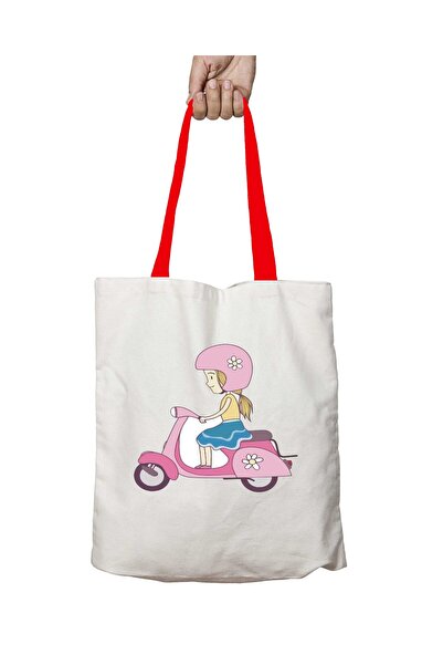 ART HEDİYE Червона сумка через плече з ручками Vespa для мотоциклісток, яку м...