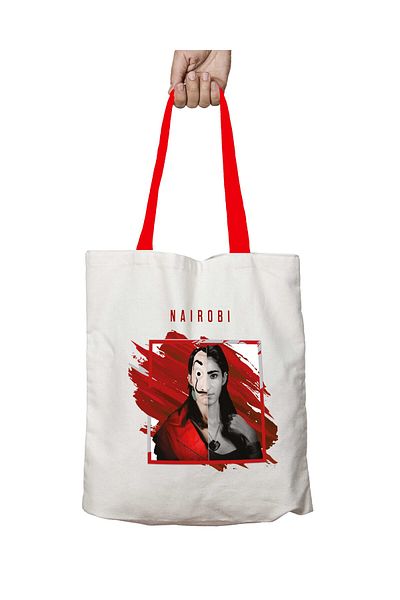 ART HEDİYE Red Handle La Casa De Papel Series Nairobi Washable Shoulder Bag