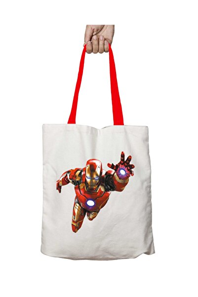 ART HEDİYE حقيبة كتف رجالية من الحديد قابلة للغسل بمقبض أحمر